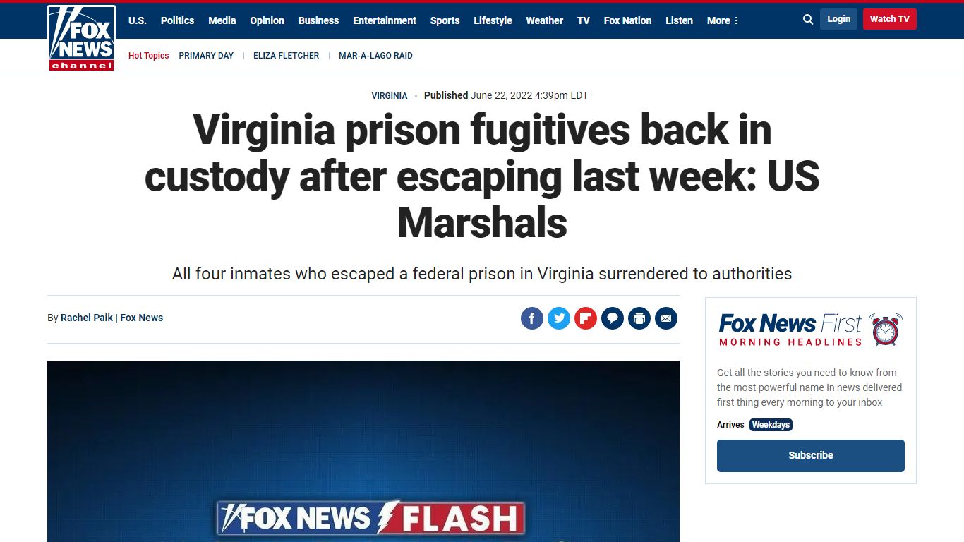Virginia prison fugitives back in custody after escaping last week: US ...